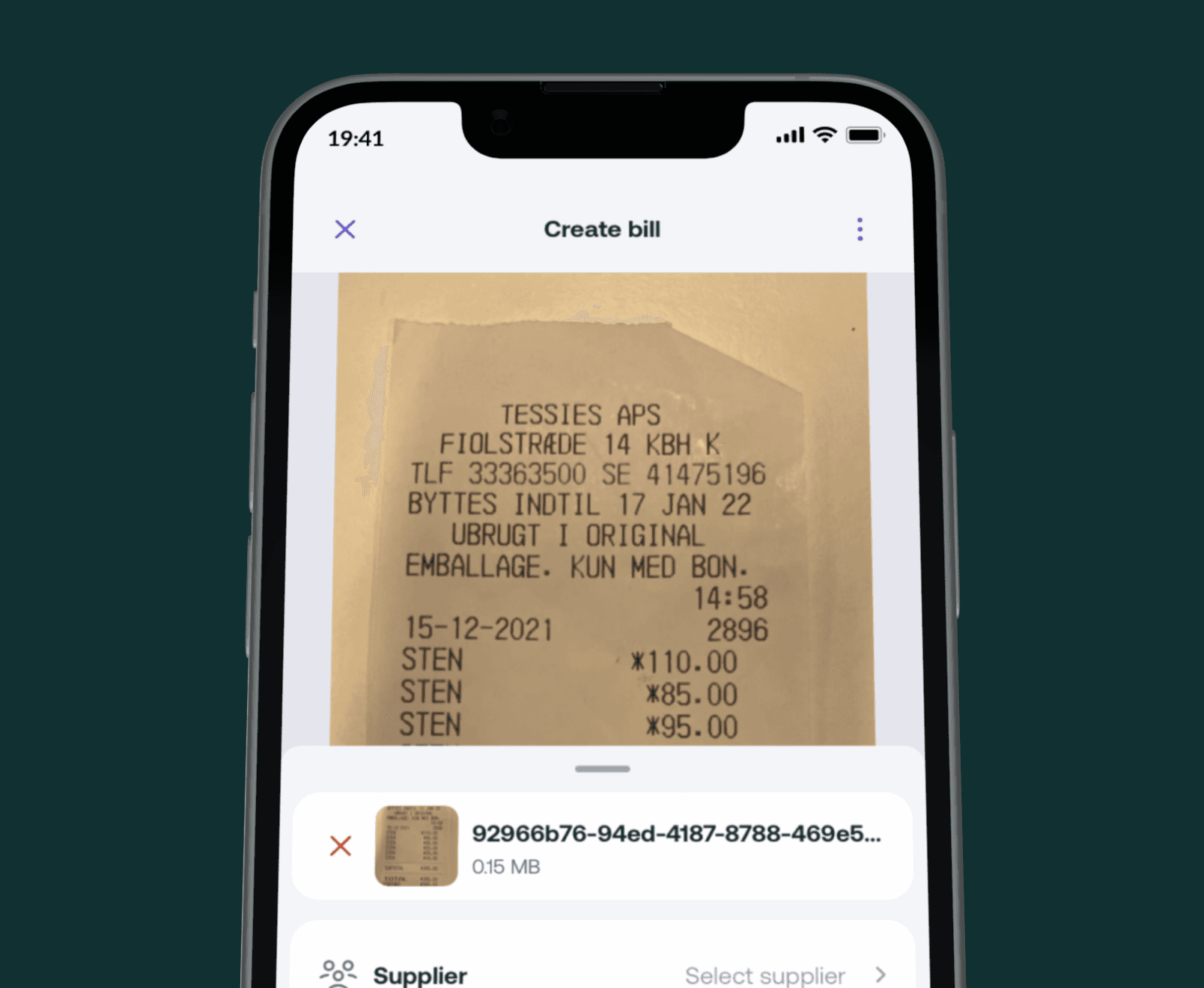 Receipt scanning and document storage