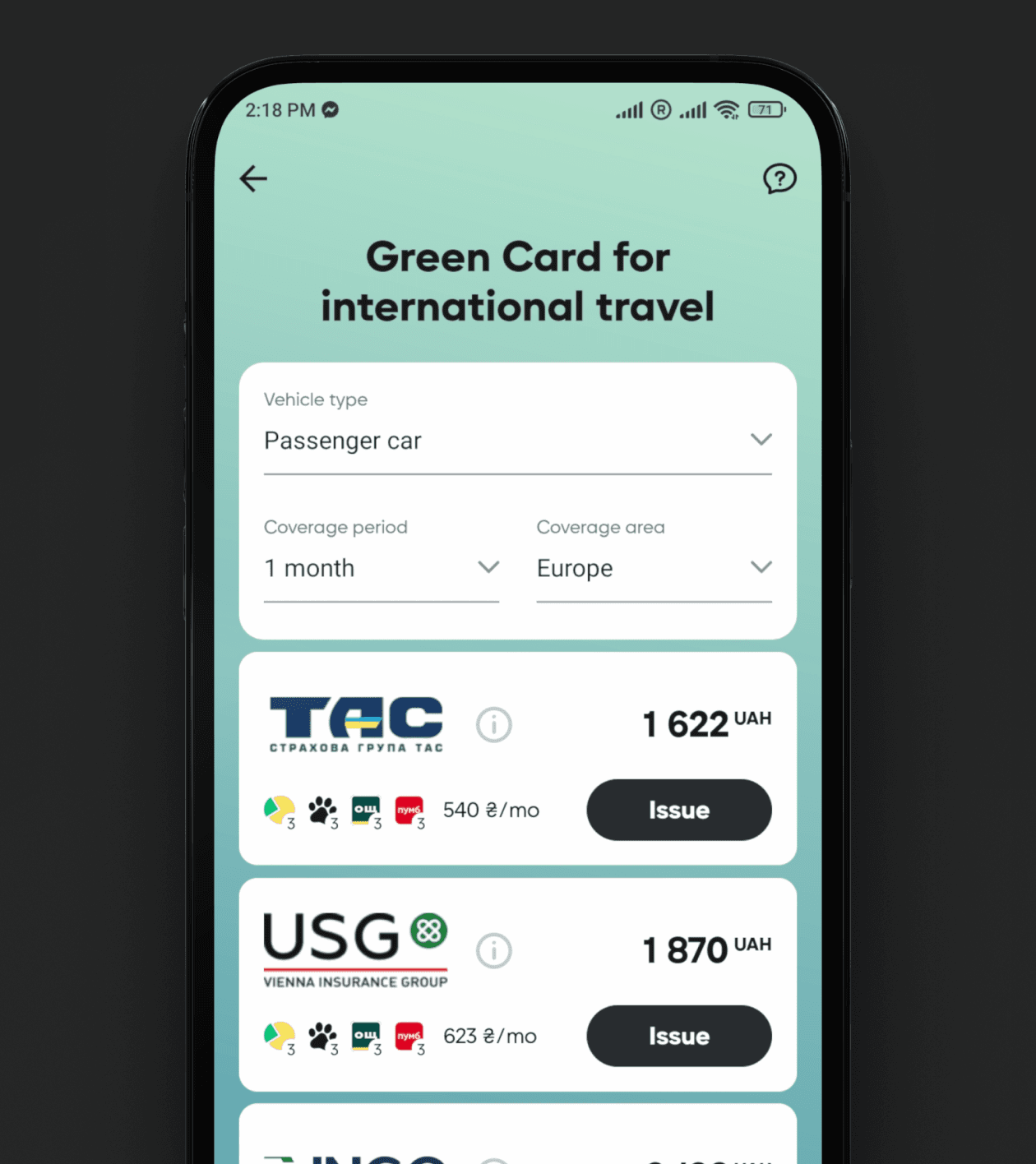 Transport insurance services