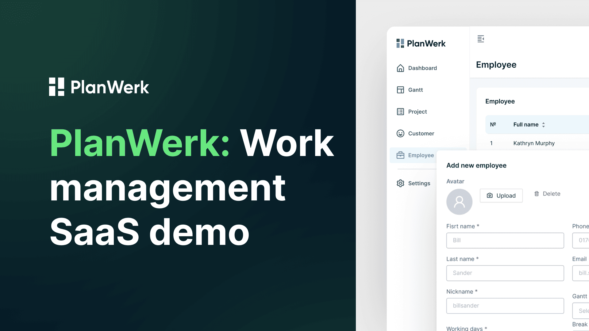 Work managment SaaS demo