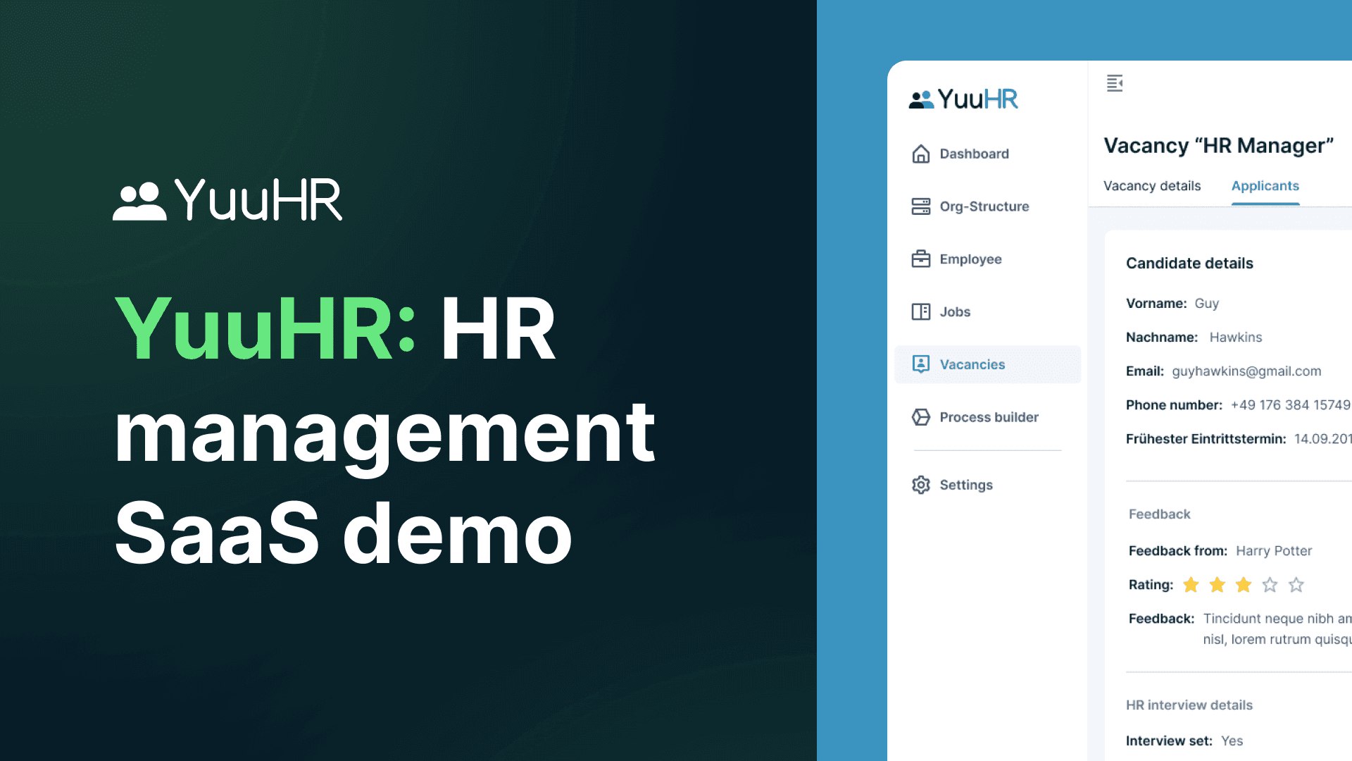 HR managment SaaS demo